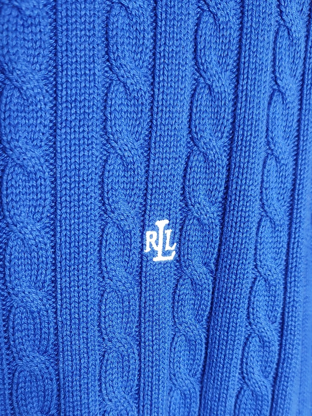 Ralph Lauren Men’s Blue Cable-Knit Sweater